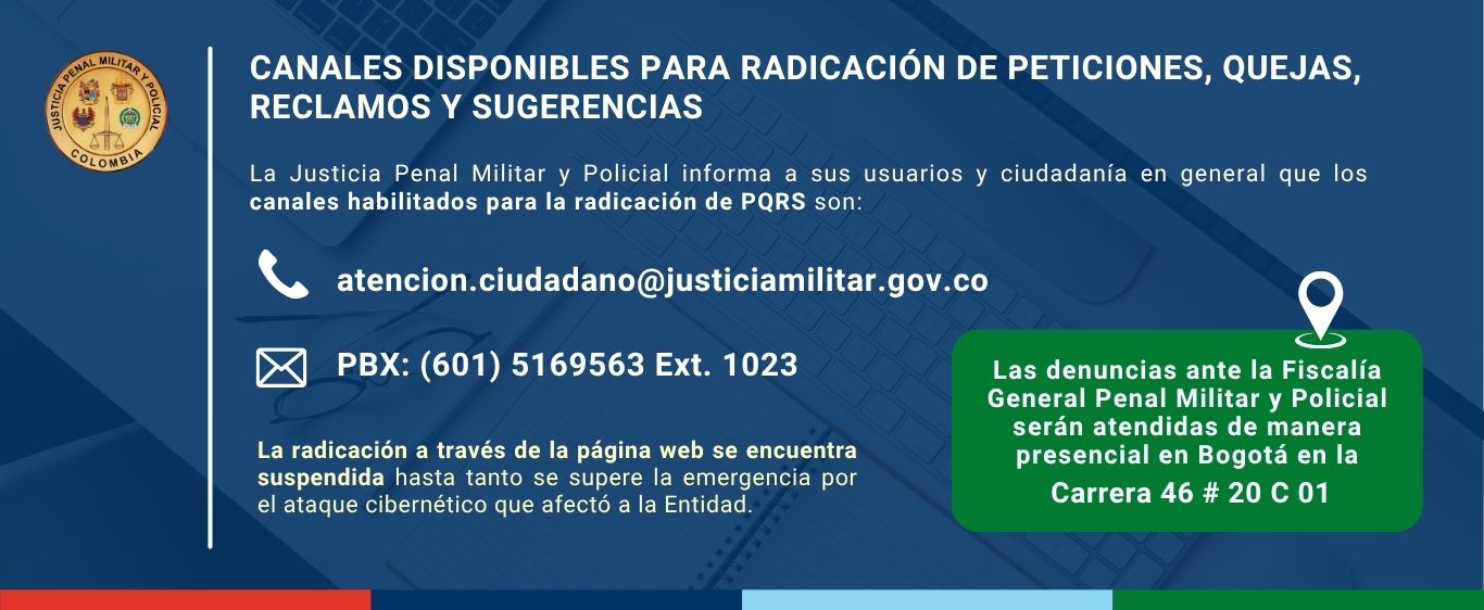 Canales disponibles para radicación de peticiones, quejas reclamos y sugerencias