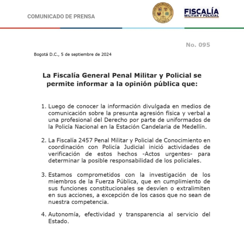 Comunicado de prensa 095