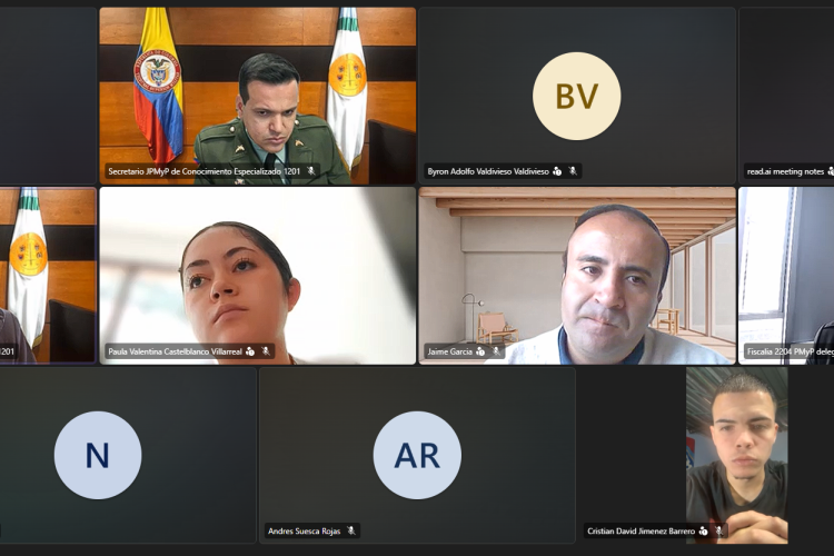 Captura de pantalla de la audiencia virtual de lectura de sentencia 