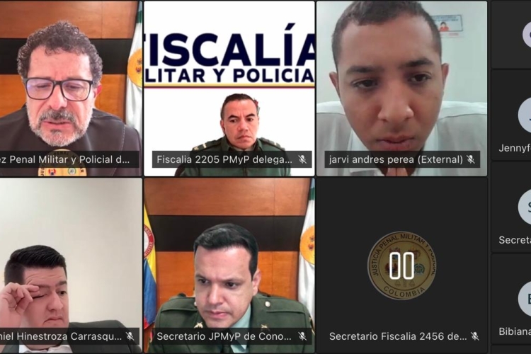 Captura de pantalla de la audiencia virtual de lectura de sentencia 